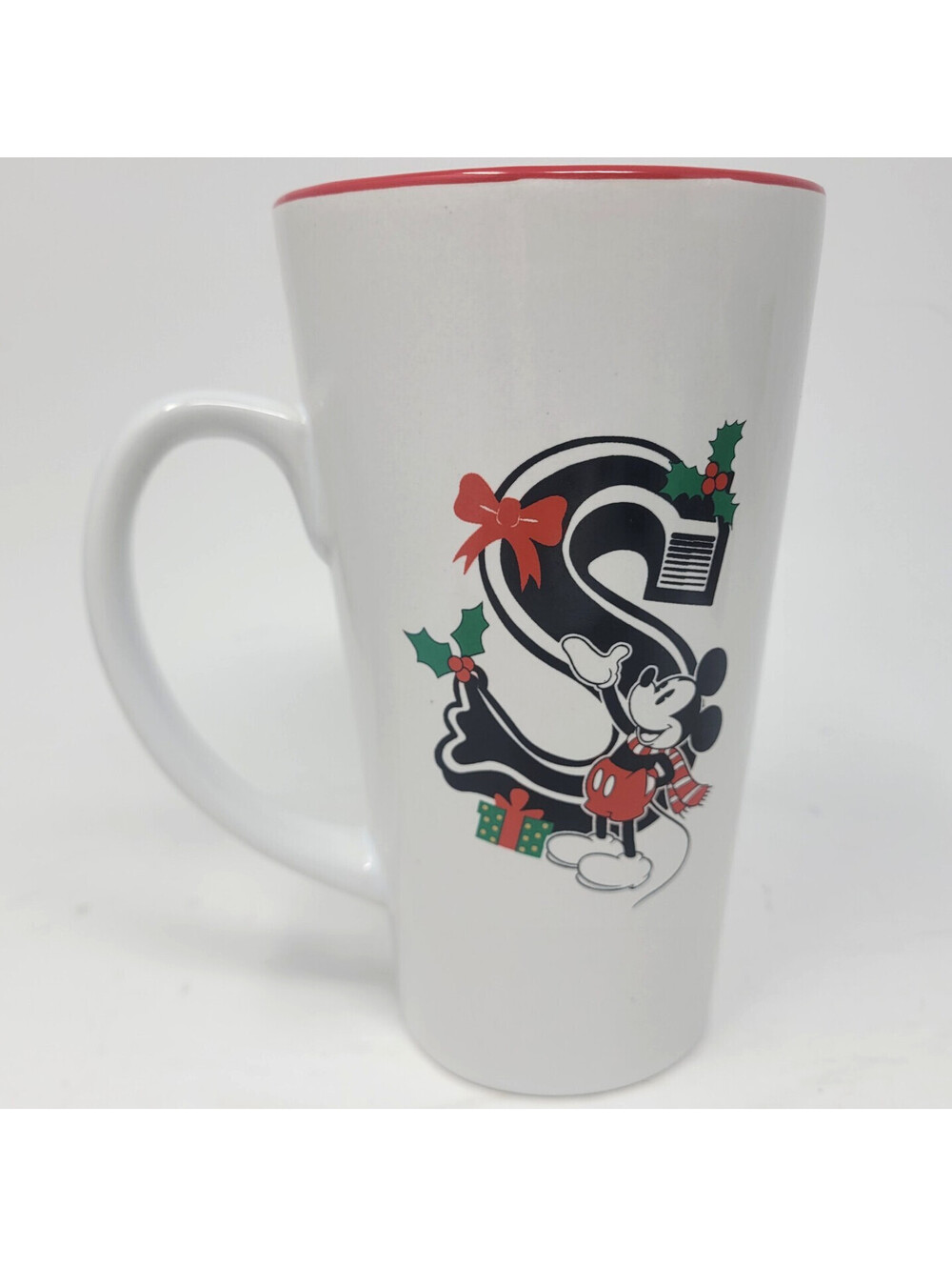 Disney Mickey Mouse Christmas Monogram Letter S 16 oz Mug Silver Buffalo